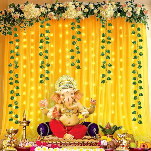 Image of Party Propz Yellow Backdrop for Decorations - 8 pcs