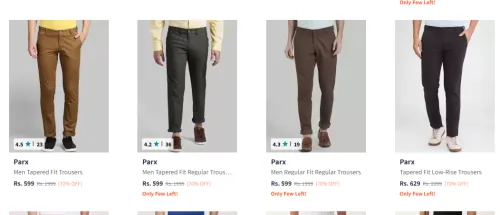 Image of Parx Men's Formal Trousers at 70% Discount 