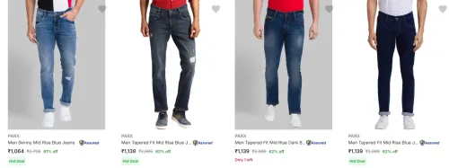 Image of Parx Men's Jeans upto 62% Discount