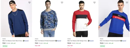 Image of Parx Men's Sweatshirts upto 63% Discount