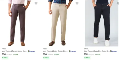 Image of Parx Men's Trousers Upto 71% Discount