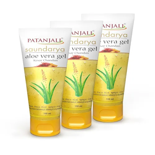 Image of Patanjali Aloe Vera Gel Kesar Chandan 150ml - Po3