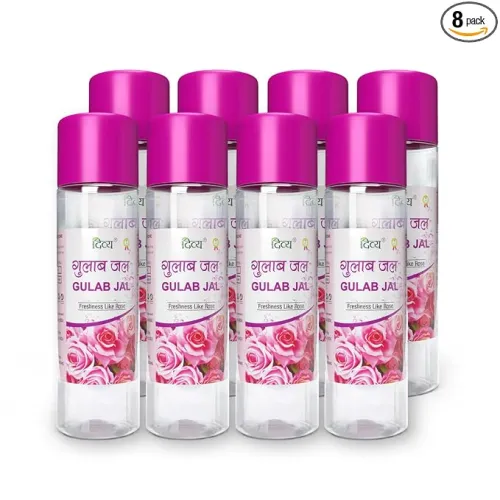 Image of Patanjali Divya Gulab Jal, Rose Water for Skin Care, Facial Toner, Hydrating Rose Essence 120ml (Pack of 8)