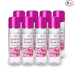 Patanjali Divya Gulab Jal, Rose Water for Skin Care, Facial Toner, Hydrating Rose Essence 120ml (Pack of 8)