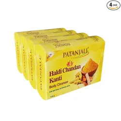 Patanjali Haldi Chandan Kanti Body Cleanser Soap (150g, Pack of 4)