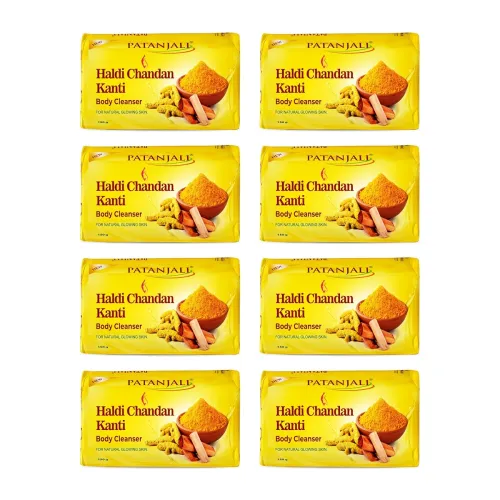 Image of Patanjali Haldi Chandan Kanti Body Soap (150g, Pack of 8)