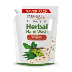 Patanjali Herbal Hand Wash (Anti-Bacterial) 1.5 L Refill, Enriched with Neem & Aloe Vera, Effectively Removes Germs & Di