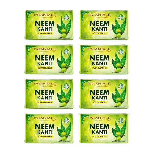 Image of Patanjali Neem Kanti Herbal Body Cleanser Soap (150g, Pack of 8)