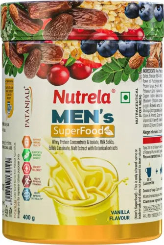Image of Patanjali Nutrela Men’s SuperFood Nutrition Drink 400g
