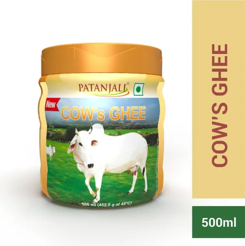 Image of PATANJALI Pure Danedar Cow Ghee with Rich Aroma, Natural & Healthy, 500ml Pet Jar Plastic Bottle  (500 ml)