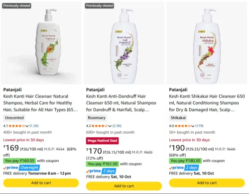 Image of Patanjali Shampoo upto 72% Discount
