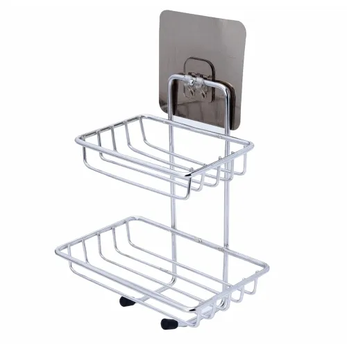 Image of Pathavi 2-Tier Wall Mounted Stainless Steel Bathroom Soap Rack 