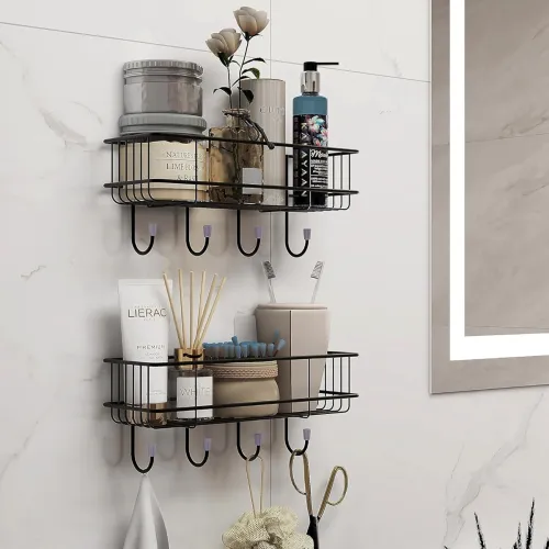 Image of Pathavi Adhesive Wall-Mounted Bathroom Shelves 