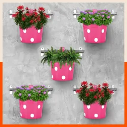 Patio by Bathla - RUI Circular Hanging Metal Pot Holders/Planters for Balcony/Garden |Corrosion Resistant