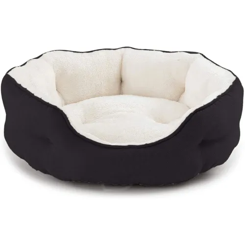 Image of PAWSOME Round Washable Pet Bed – Small, Black