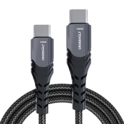 PD 100W Type-C to Type-C Cable Fast Charging & Data Sync, 480mbps, Braided Cord, compatible for Apple MacBook Pro, Pixel