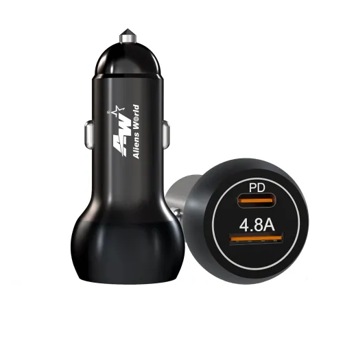 Image of PD4.8A +24 Watt PD+USB Fast Car Charger