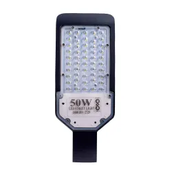 PE 50W BIS Approved Lens LED Street Light - Waterproof IP65 Polycarbonate Body, 140 Lumens/Watt, Cool White Outdoor Ligh