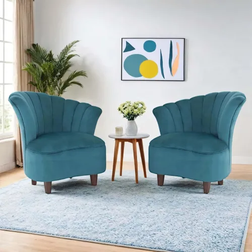 Image of Peachtree Butterfly 1 Seater Chair for Living Room, Mango Wooden Frame