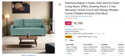 Peachtree Napier 3 Seater Sofa