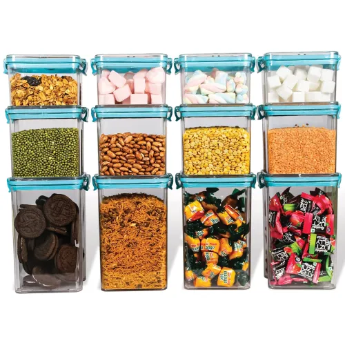 Image of PEARLPET Click n Seal Plastic Kitchen Storage Container Set of 12 Pcs 