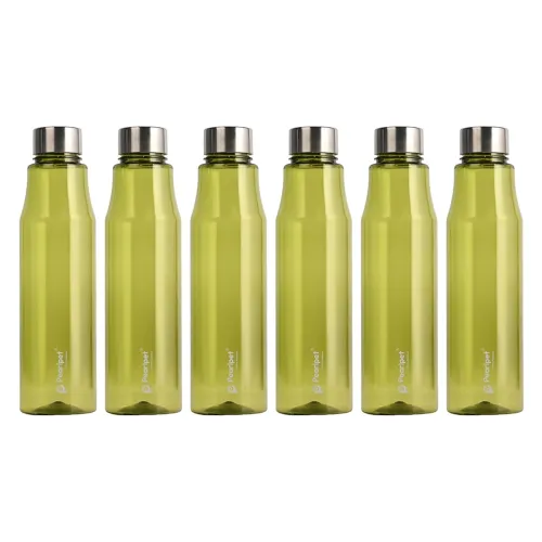 Image of Pearlpet Ellie 750ml Plastic Water Bottle Set (6 Pcs, Green)