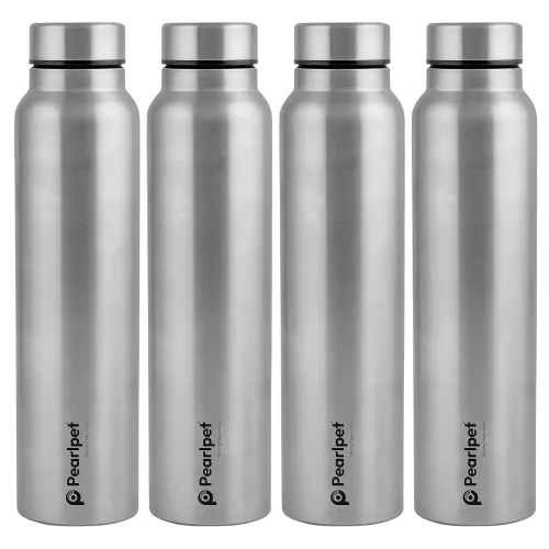 Image of PEARLPET F10 1L Stainless Steel Water Bottle Pack Of 4