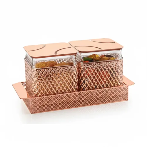 Image of PEARLPET Fiesta Air-Tight Dry Fruit Container Tray Set With Lid Gift Set