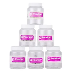 PEARLPET Martaban PET White Lid Jars Pack of 6 (400 grams)