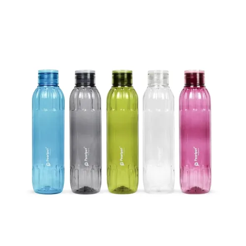 Image of PEARLPET Mizu Water Bottle for Home | Leak Proof Bottles for Refrigerator | BPA-Free, Food Grade, Plastic | Set of 5, 10