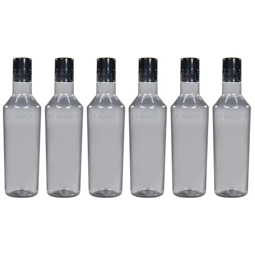 Image of PEARLPET Nile BPA-free Plastic Water Bottle Set of 6 Pcs, Each 1000ml, Grey