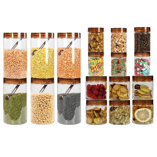 Image of PEARLPET Plastic Kitchen Storage Container Set With Spoons 18-Piece