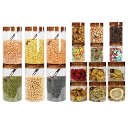 PEARLPET Plastic Kitchen Storage Container Set With Spoons 18-Piece