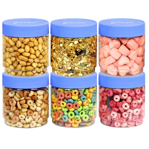 Image of PEARLPET Sapphire Plastic Jar 800ml Set of 6