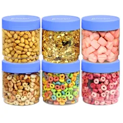 PEARLPET Sapphire Plastic Jar Airtight Stackable Container for Kitchen Storage Set of 6 Pieces, 800 ML