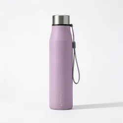 PEARLPET Aqualine Stainless Steel Single Wall Water Bottle 700ml | Leakproof Metal Bottle with Carry Loop | Lightweight Reusable Bottle for Office, Gym, School & Travel