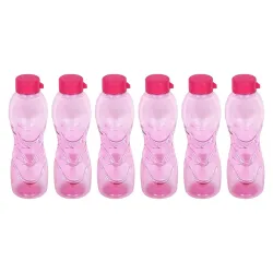 PEARLPET Trinity 1000ml Plastic Water Bottle Set ( Pack of 6)