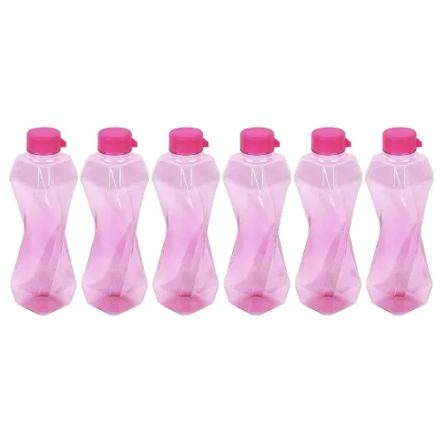 Image of PEARLPET Twist BPA-Free Plastic Water Bottle Set (Pack of 6)
