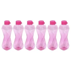 PEARLPET Twist BPA-Free Plastic Water Bottle Set (Pack of 6)