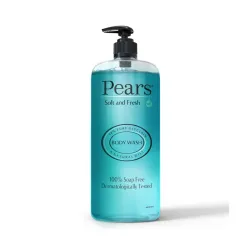 Pears 98% Pure Glycerin Soft & Fresh Glow Body Wash with Mint Extract and 0% Parabens & Soap for Freshness & Glow, 750 m