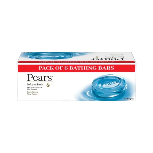 Image of Pears Soft & Fresh Bathing Soap Bar 125 g (Pack of 6) 