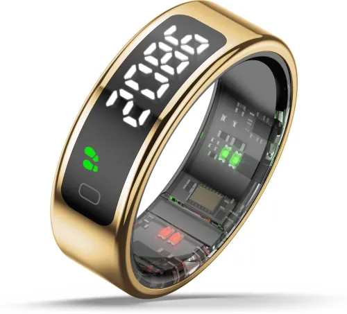 Image of Pebble Halo Smart Ring – Size 9, Gold