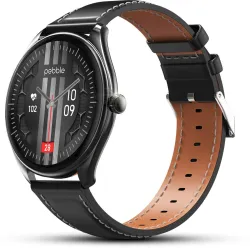 Pebble Royale Legend Slimmest Design, 1.43inch Amoled Display, BT Calling, Premium Built Smartwatch (ONYX BLACK Strap, F