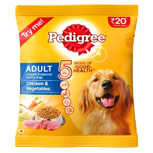 Image of Pedigree Adult Dry Dog Food, Chicken & Vegetables, 90g, Contains 37 Essential Nutrients, 100% Complete & Balanced Food f