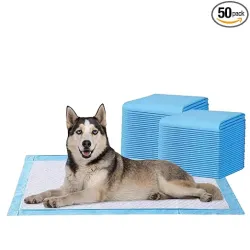 Pee Pads for Dogs - 60x90 cm | 50 Count (Large)|Disposable Dog Training Pad with 5 Layer Leak-Proof Protection & Odor Control | Quick Absorbent Pet Training Pads & Pee Mat for Dogs & Puppies