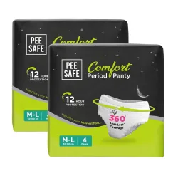 Pee Safe Comfort Period Panties | M-L | 8 Panties | Overnight Comfort
