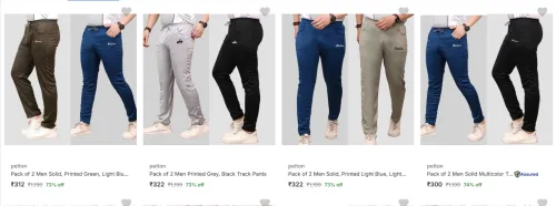Image of Pelton Men's Track Pants (Pack Of 2) at minimum 71% Discount