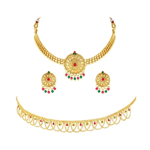 Image of Peora Gold Plated Bridal Jewelry Set Gift