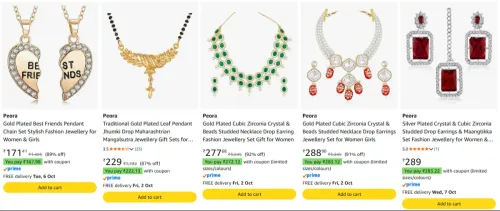 Image of Peora Jewellery Gift Set for Women Starting From @ ₹167