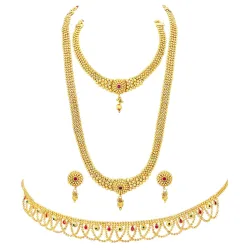 Peora Traditional Gold Plated Maharani Haar Bridal Jewellery Set Gift for Women